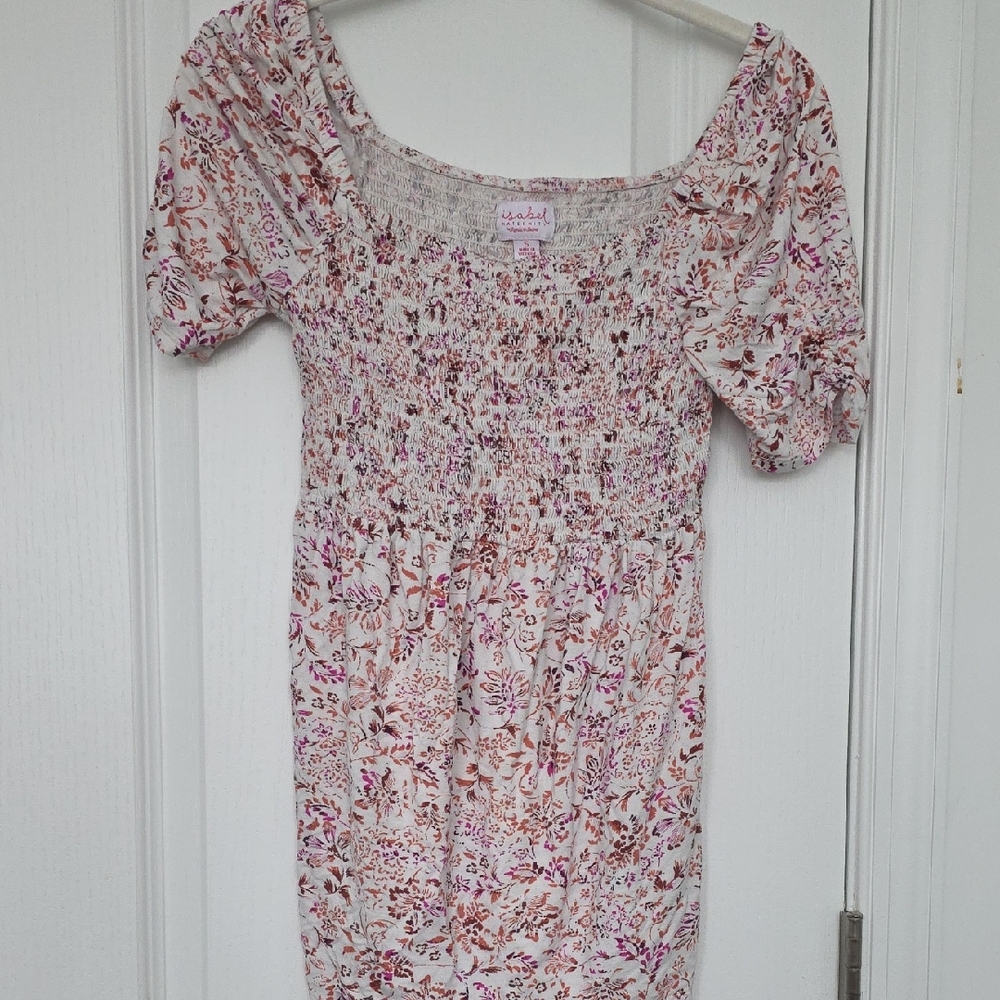 Isabel Maternity by Ingrid & Isabel Floral Blouse Cream and Purple